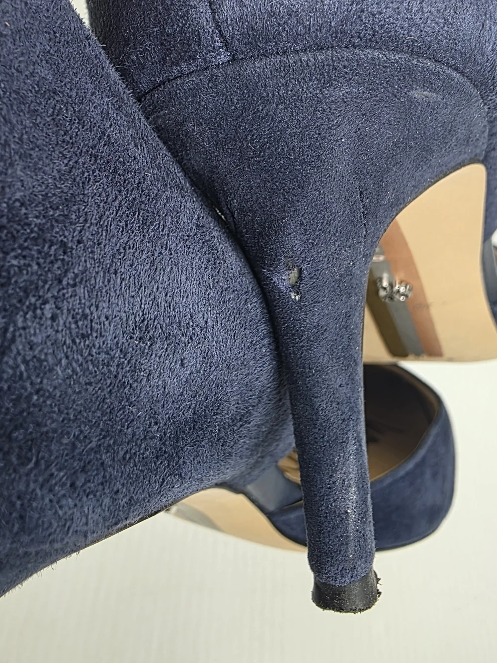 Classic Sam Edelman Navy Suede Pointed-Toe D'Orsay Pumps